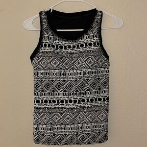 Razor back Black and White Swim Top